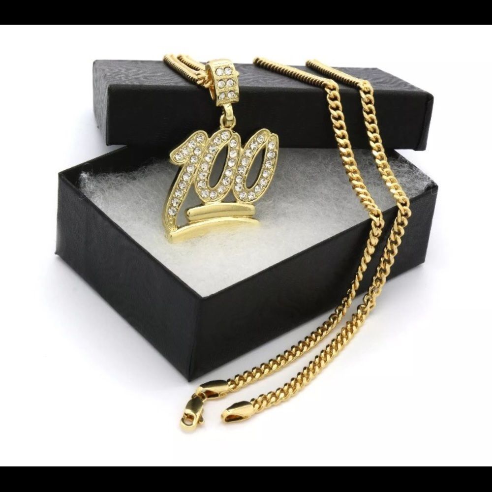 14kt gold plated Emoji 100 chain